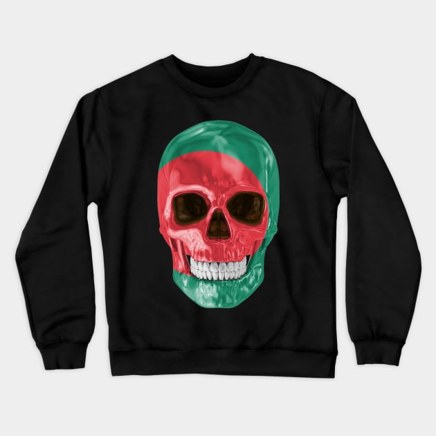 Bangladesh Flag Skull - Gift for Bengali With Roots From Bangladesh Crewneck Sweatshirt by Country Flags